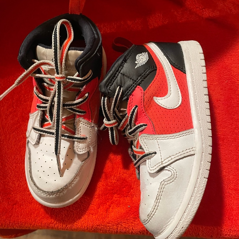 Jordan Kids Red and White Sneakers